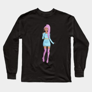 Lady In Blue Long Sleeve T-Shirt